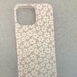 Floral Pattern Phone Case - White and Gray iPhone 15